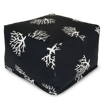Majestic Home Goods Ottoman Pouf Coral Black