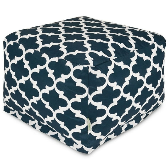 Majestic Home Goods Ottoman Pouf Trellis Navy
