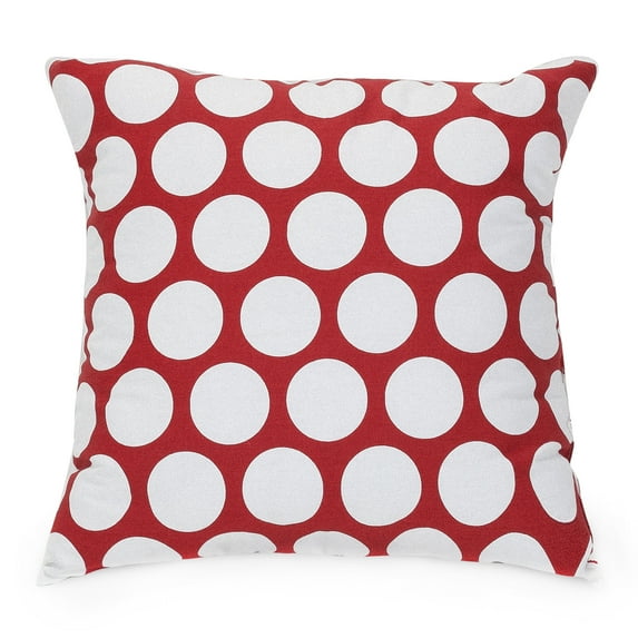 Majestic Home Goods Indoor Red Hot Large Polka Dot Large Decorative Throw Pillow 20 in L x 8 in W x 20 in H