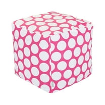 Majestic Home Goods Large Polka Dot Indoor Ottoman Pouf Cube