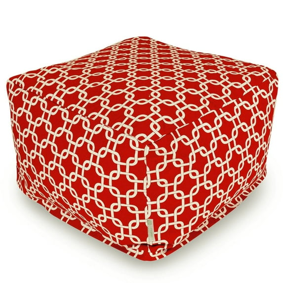 Majestic Home Goods Ottoman Pouf Links Red