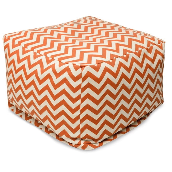 Majestic Home Goods Ottoman Pouf Chevron Burnt Orange