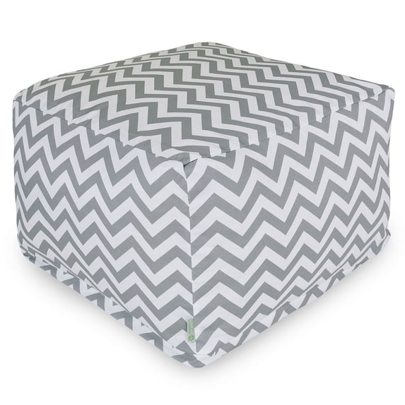 Majestic Home Goods Ottoman Pouf Chevron Gray