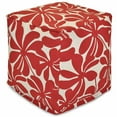 thumbnail image 1 of Majestic Home Goods Cube Pouf Plantation Red, 1 of 6