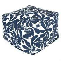 Majestic Home Goods Ottoman Pouf Plantation Navy