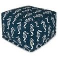 thumbnail image 1 of Majestic Home Goods Ottoman Pouf Sea Horse Navy, 1 of 6