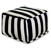 Majestic Home Goods Vertical Stripe Indoor / Outdoor Fabric Ottoman