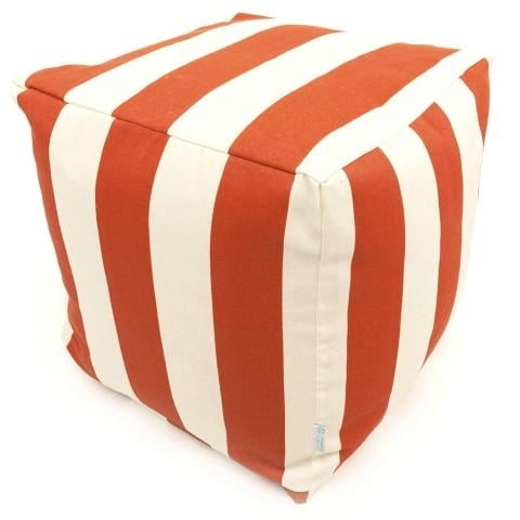 Majestic Home Burnt Orange Vertical Stripe Small Cube