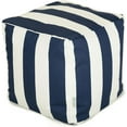 thumbnail image 1 of Majestic Home Goods Vertical Stripe Indoor/Outdoor Pouf Ottoman Stuffed 17x17x17 Inches-Bean Bag Floor Pouf Ottoman for Foot Rest–Sitting Pouf Chair for Living Room–Nursery Pillow Ottoman-Navy Blue, 1 of 10