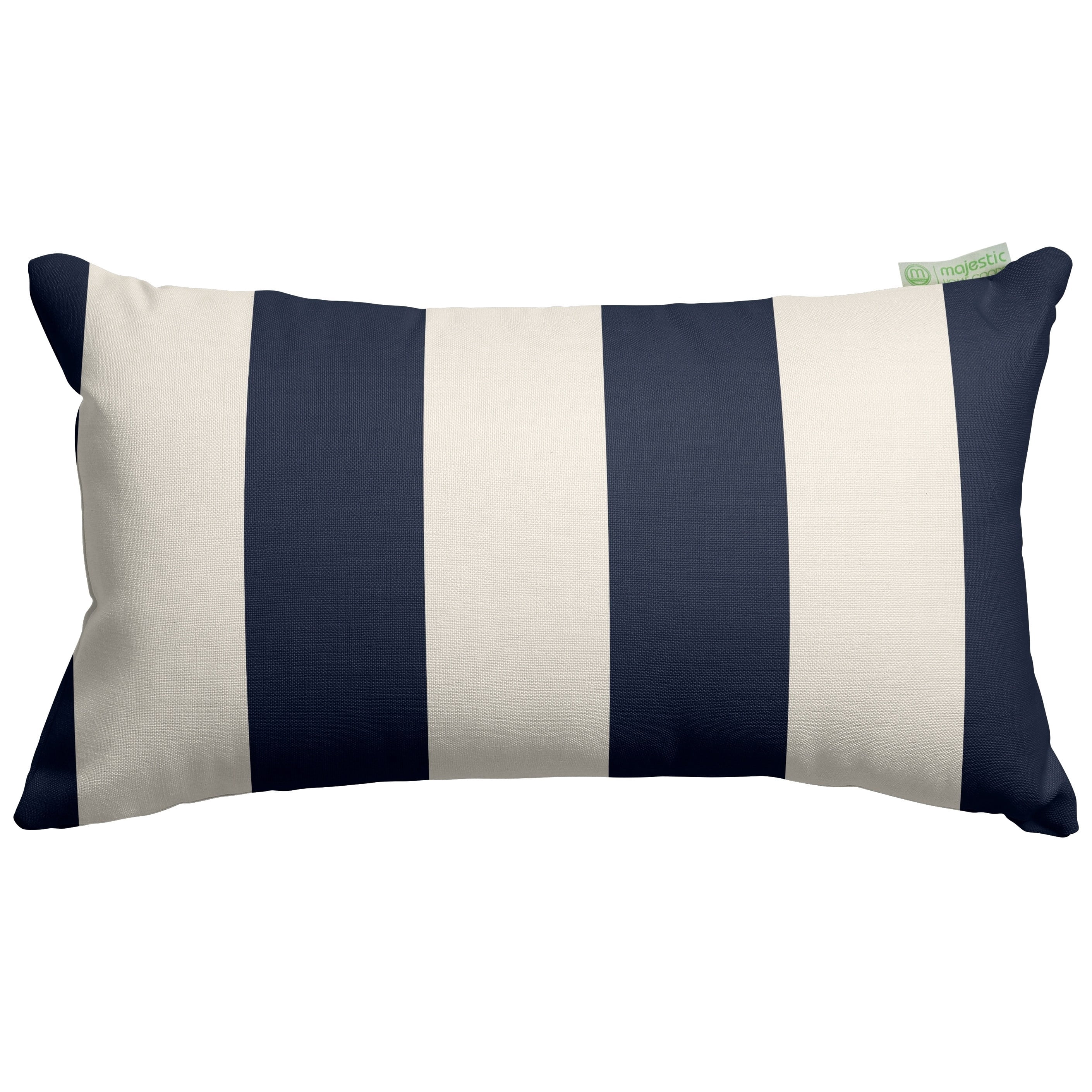 Majestic Home Goods  Indoor Outdoor Vertical Stripe Small Decorative Throw Pillow 20 X 12 Navy