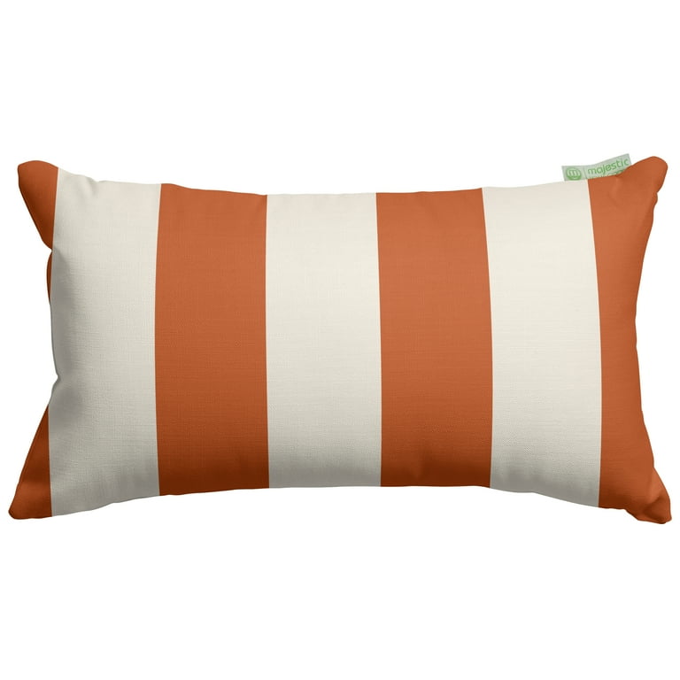 Majestic Home Goods Indoor Outdoor Vertical Stripe Small Pillow Burnt Orange
