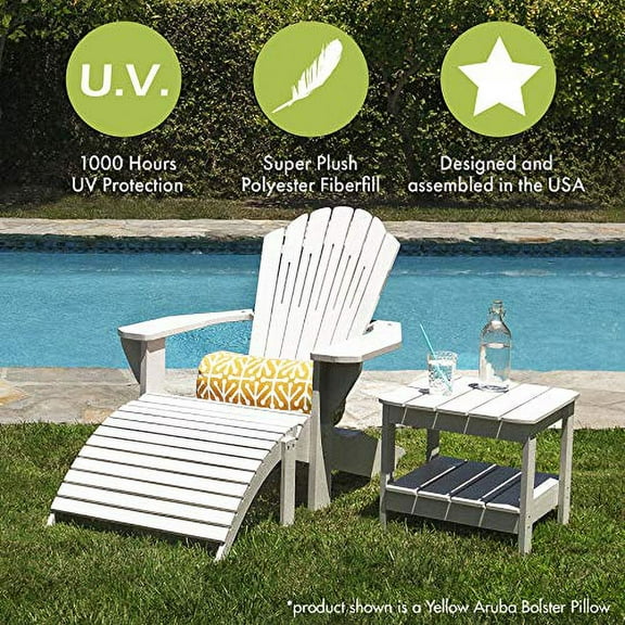 G3C5167LMajestic Home Goods Yellow Links Indoor / Outdoor Round Bolster Pillow 18.5" L x 8" W x 8" H