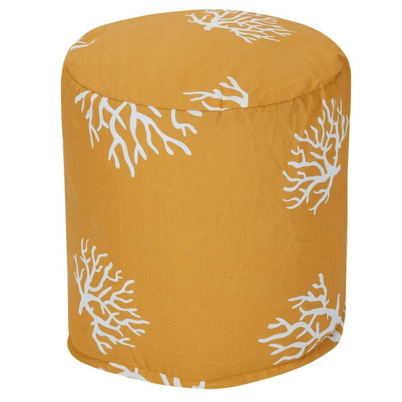 Majestic Home Goods Pouf Coral Yellow