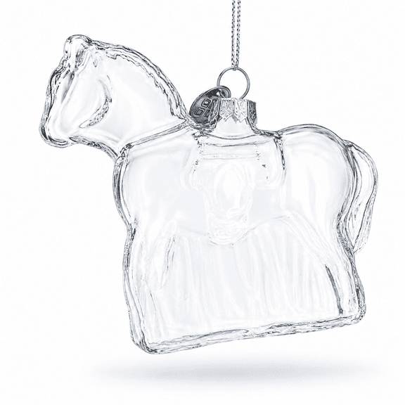 Horse Clear Glass Christmas Ornament
