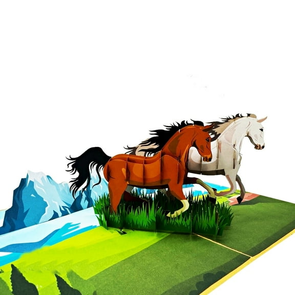 Majestic Horses Pop-Up Card