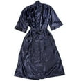 thumbnail image 1 of Majestic International - Mens 3/4 Sleeve Satin Robe Navy / onesize, 1 of 3