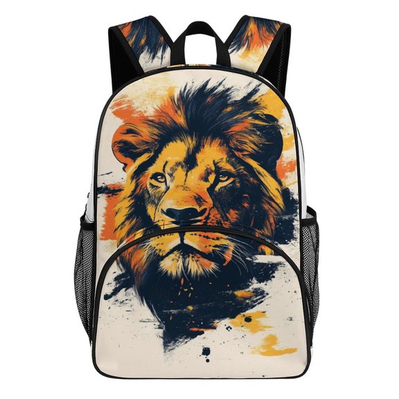 Majestic Lion Abstract Artwork Splash Teenage Backpack Middle Students Bookbag Outdoor Daypack