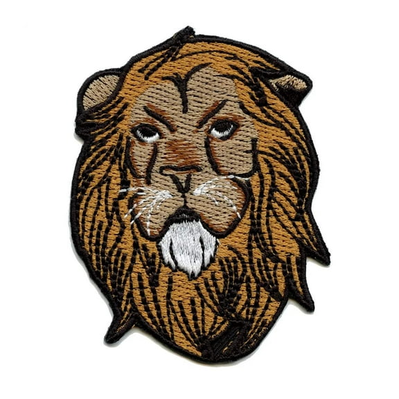 Majestic Lion Head Embroidered Iron-on Patch