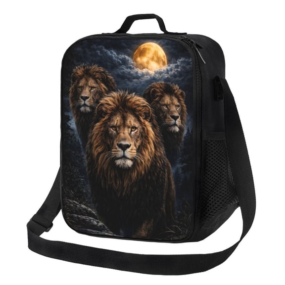 Majestic Lion Lunch Bag Insulated Thermal Box with Shoulder Strap & Handle for Work and Picnic