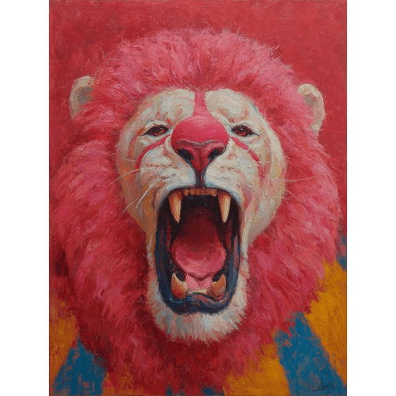 Majestic Lion Portrait Canvas Wall Art, Noble Beast Print for Living Room, Bedroom, Office, Den, Study and Man Cave Decor