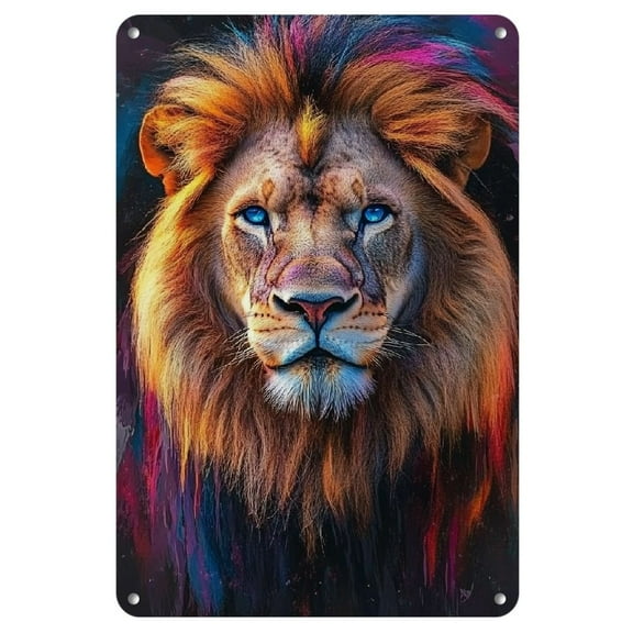 Majestic Lion Vintage Iron Wall Art - 8x12" | Perfect for Home, Bedroom, Bar, Cafe, Office &amp; Farm Decor, Lion Wall Decor, Artsy Decorative, Metal Signs, Perfect for Room Decor