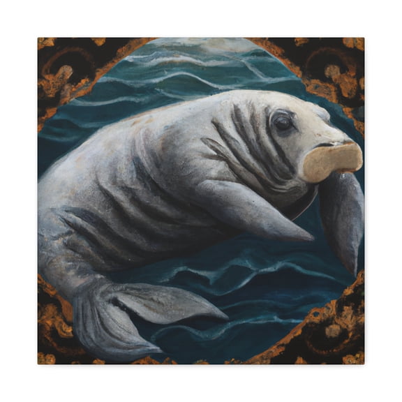 Majestic Manatee Pose. - Canvas