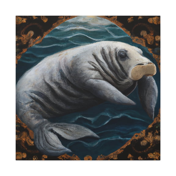 Majestic Manatee Pose. - Canvas