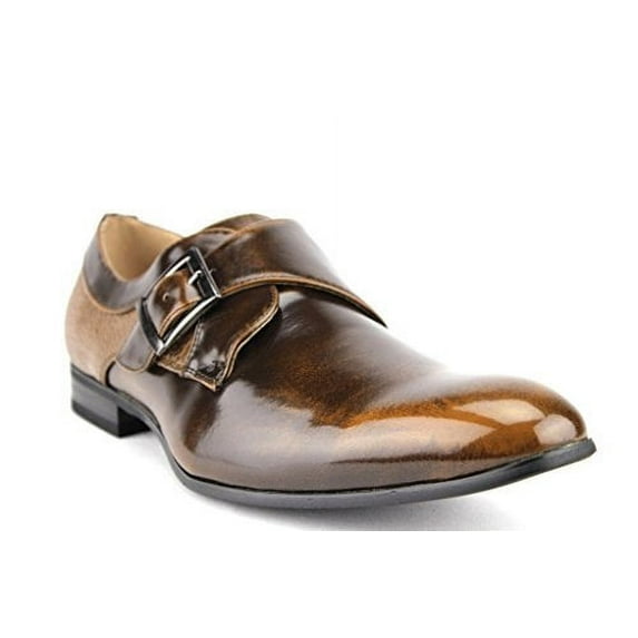 Majestic Men's 96505 Single Monkstrap Faux Snake Heel Texture Loafers Dress Shoes