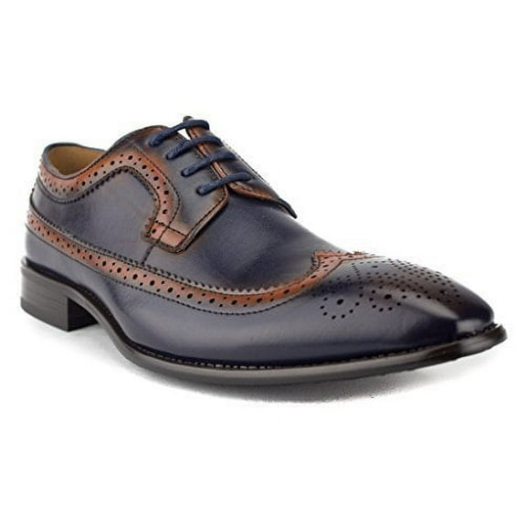 Majestic Men's 97713 Distressed Perforated Brogue Lace up Dress Shoes