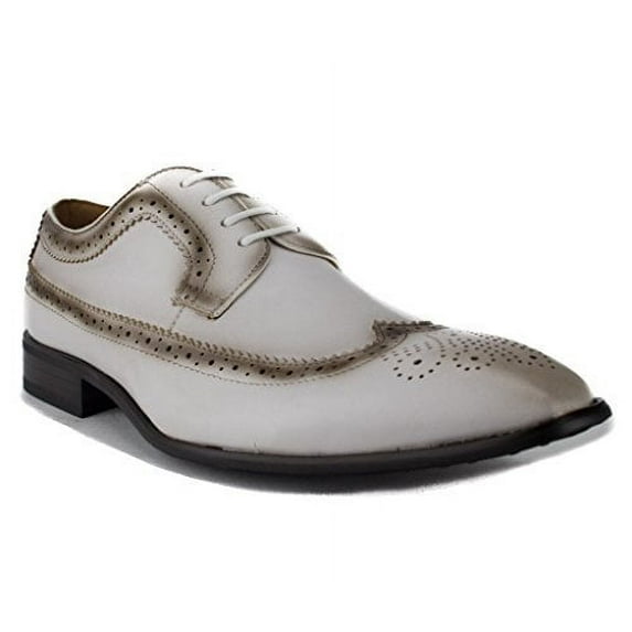 Majestic Men's 97713 Distressed Perforated Brogue Lace up Dress Shoes