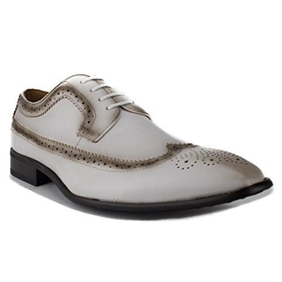 Majestic Men's 97713 Distressed Perforated Brogue Lace up Dress Shoes