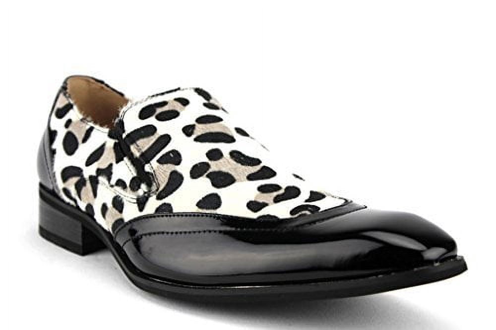 Men’s Blue Leopard Pony Hair Print Patent Loafers Size 9.5 Majestic Collection The Penny Loafer in Ponyhair Leopard – Jamie Haller main image 4