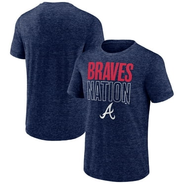 Men's Fanatics Heather Navy Atlanta Braves Slub Batting Cleanup T-Shirt