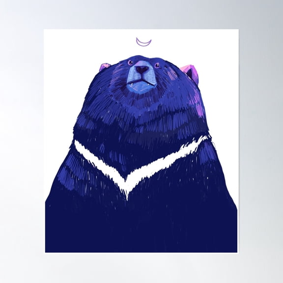 Majestic Moon Bear Poster Wall Art, Modern Wall Decor, 16x16 UNFRAMED