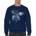 thumbnail image 1 of Majestic Moose Portrait Sweatshirt Wildlife Nature Northwoods Alaskan Wilderness Animal Black and White Art Crewneck, 1 of 7