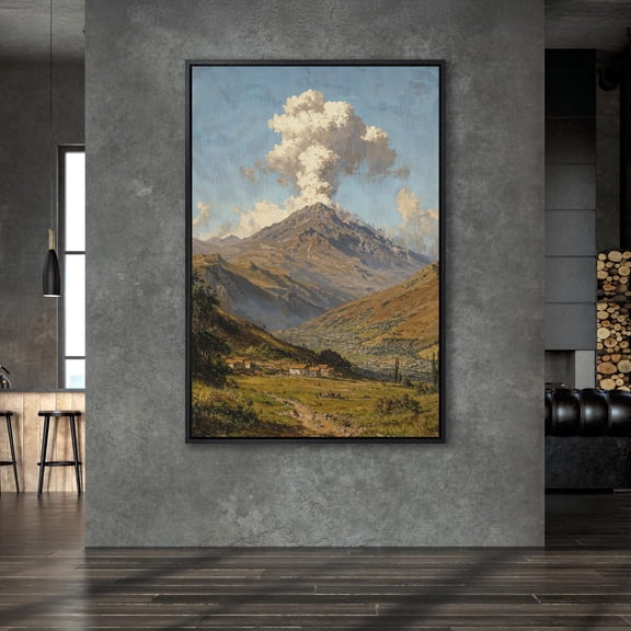 Majestic Mountain Landscape poster, Scenic of Alpine Art, Nature Art, Rustic Decor, Wall Art, Ready to Hang Unframed Paper Print