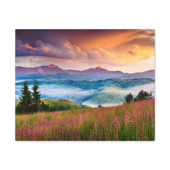 Majestic Mountain Mystic Forest Nature Wilderness Photography Canvas Wall Art for Home Decor Ready-to-Hang