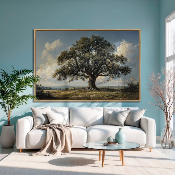 Majestic Oak Tree Rustic Nature Wall Art Style One, Unframed Paper Print