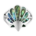 thumbnail image 1 of Majestic Ocean's Seashell Motif Abalone Shell Inlay Sterling Silver Ring-7, 1 of 5