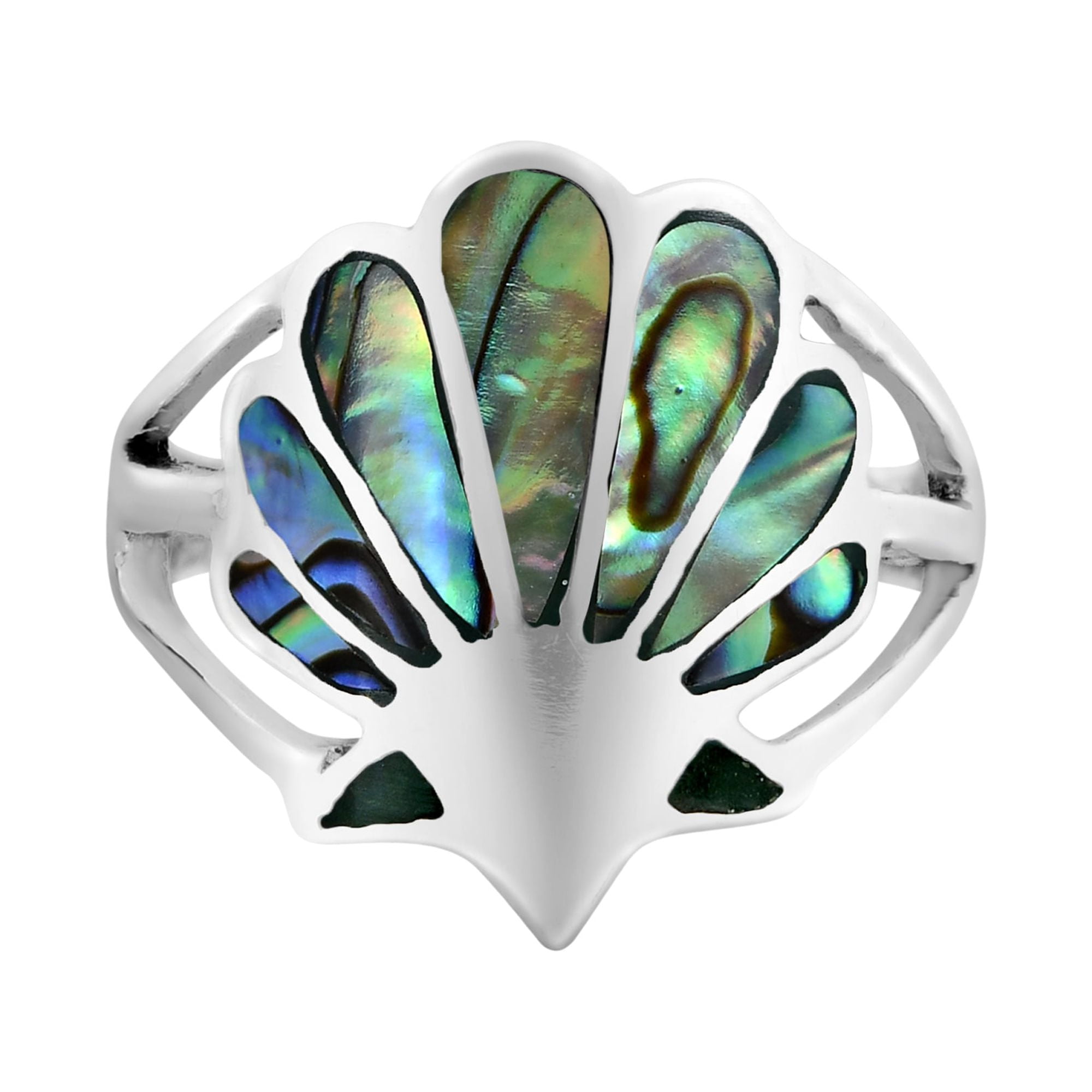369 Shell Majestic Ocean's Seashell Motif Abalone Shell Inlay Sterling Silver ...