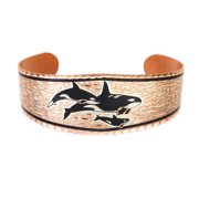 Majestic Orca Whale Copper Cuff Bracelet - Handcrafted Killer Whale Jewelry - Adjustable Marine Animal Art for Ocean Enthusiasts - Unique Artisan Orca Design for Men & Women K-Whale