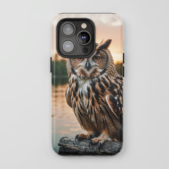 Majestic Owl For All iPhone Series Tough Phone Case Nature Photography Brown Earth Tone