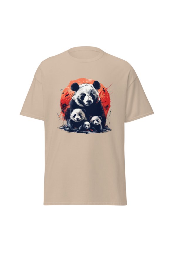 Majestic Panda Family D0002 Unisex classic tee (Sand, S)
