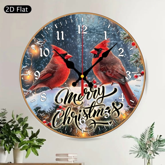 Majestic Peacock Mosaic Round Wall Clock Silent Non-Ticking Decorative Blue Green Art for Home Decor