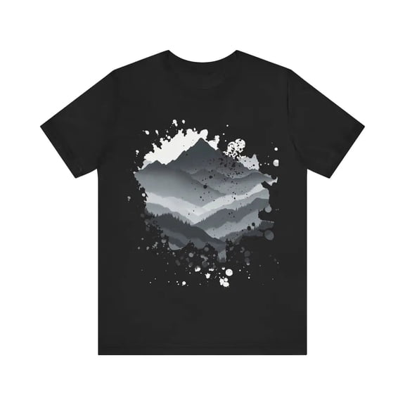 Majestic Peaks in Monochrome - Jersey Short Sleeve Tee