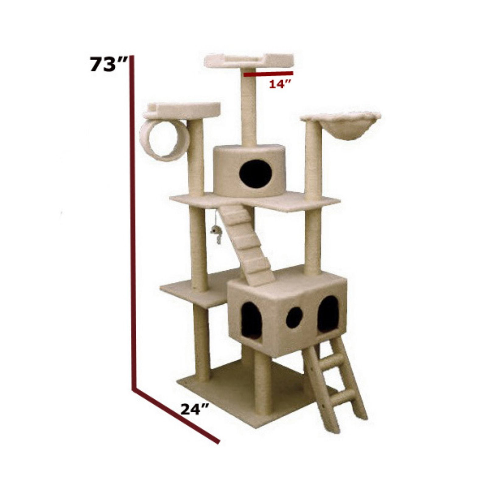 Majestic Pet 73 in. Bungalow Sherpa Cat Tree Walmart