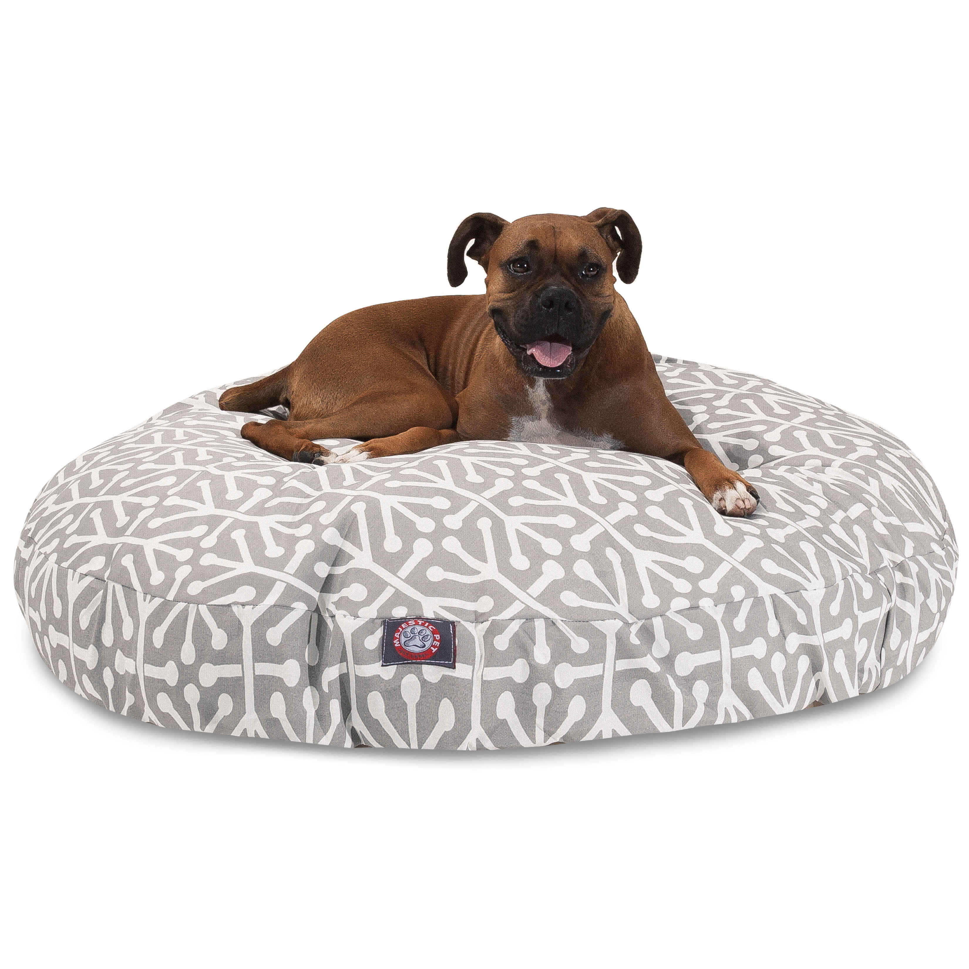 Majestic Pet | Aruba Round Pet Bed For Dogs, Removable Cover, Gray