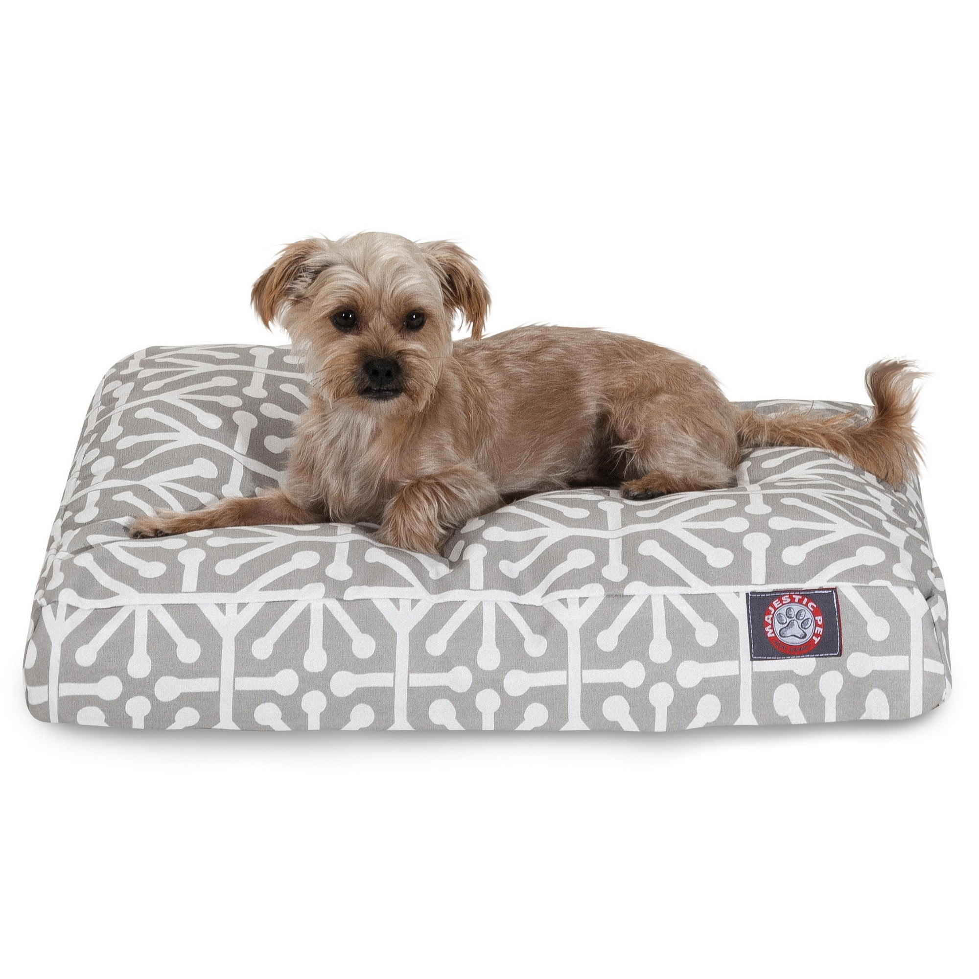 Majestic Pet | Aruba Shredded Memory Foam Rectangle Pet Bed For Dogs, Removable Cover, Gray, Small