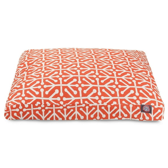Majestic Pet | Aruba Shredded Memory Foam Rectangle Pet Bed For Dogs, Removable Cover, Orange, Large