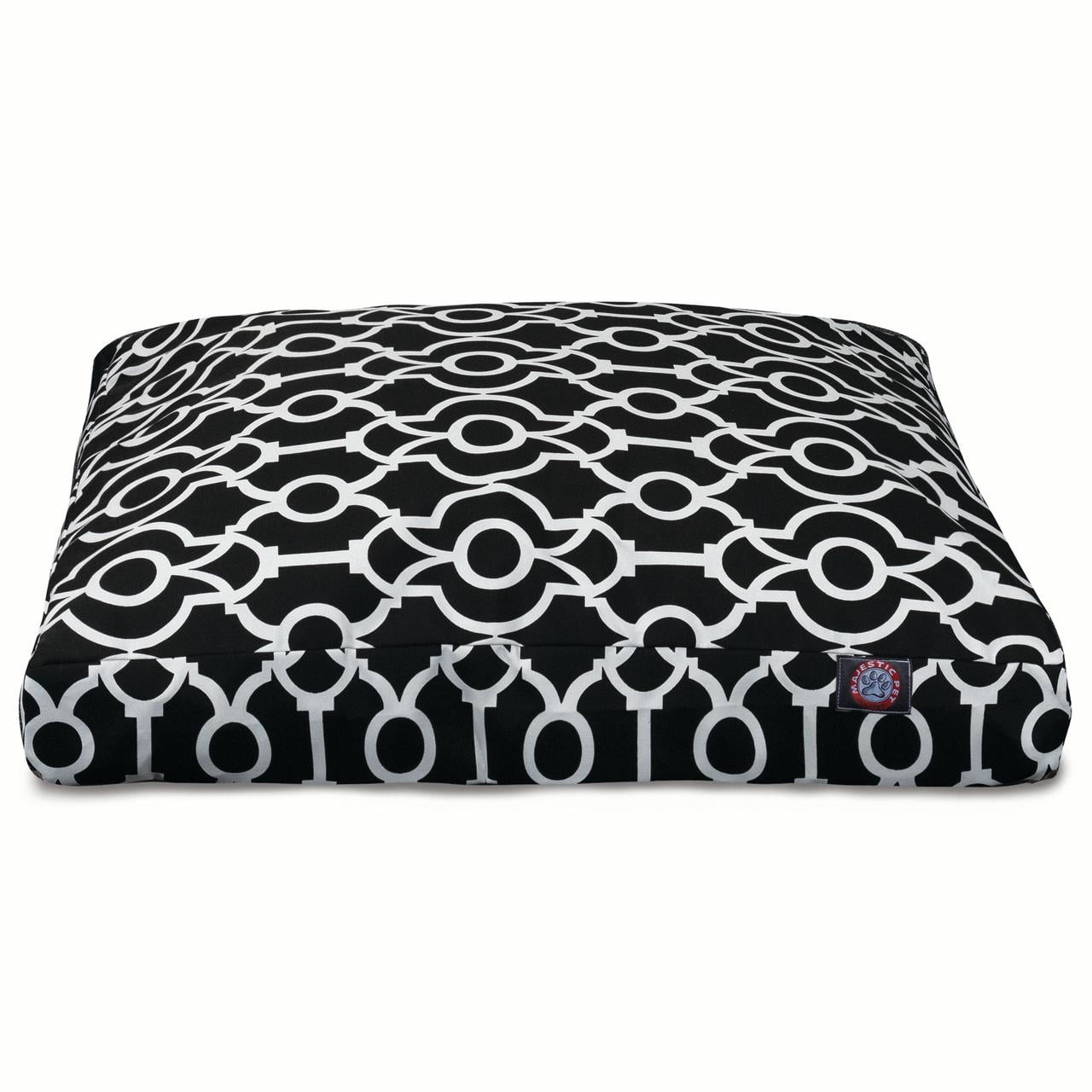 Majestic Pet | Athens Rectangle Pet Bed For Dogs, Removable Cover, Black, Large
